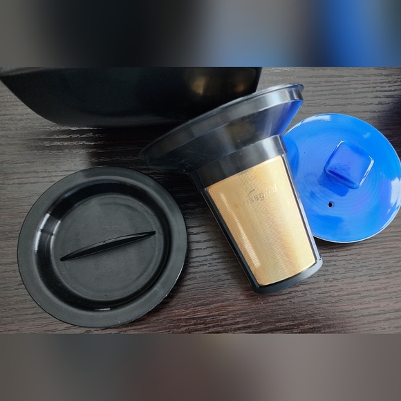 Kotobuki traditional Japanese tea pot, 4 cups blue/charcoal & Swiss gold filter - Picture 3 of 13